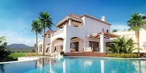 brown and white modern exclusive villa for rent instagram post